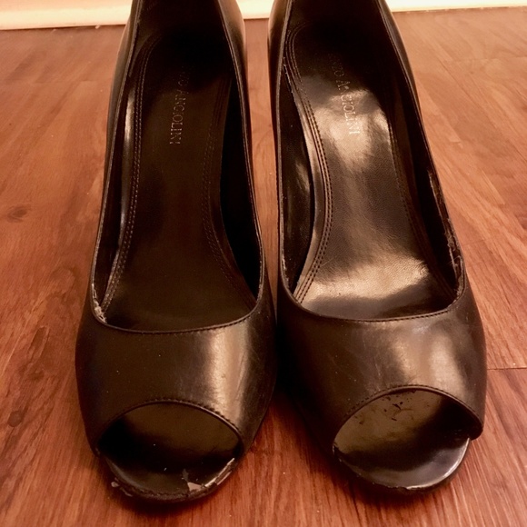 Enzo Angiolini Leather Peep Toe Pumps Heels - Picture 2 of 7